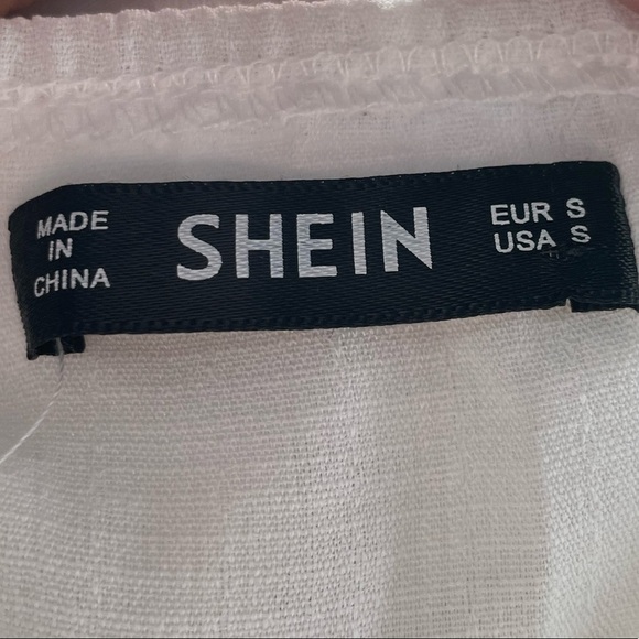 SHEIN Ruffled Off-The-Shoulder Smocked Crop Top Sz S - Picture 5 of 7